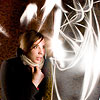 girl with light ufo